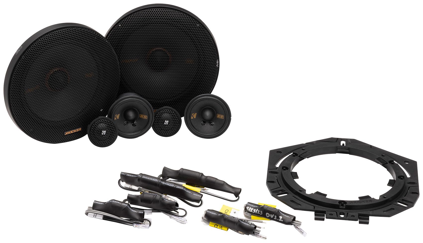 Audiosavings Bundle: (2) Kicker 51KSS365 3-Way Car Audio Component Speakers Bundle with (1) Rockville RPB-XL Portable Camo Bluetooth Speaker Boombox USB/Powerbank/SD/Aux (Items 3)