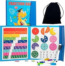 Magnetic Fraction Game, Educational Fraction Puzzle, Magnetic Fraction Disc, Montessori Toys Fraction Calculation Circles for Kids 3 4 5 6 7 8 9 Years Old