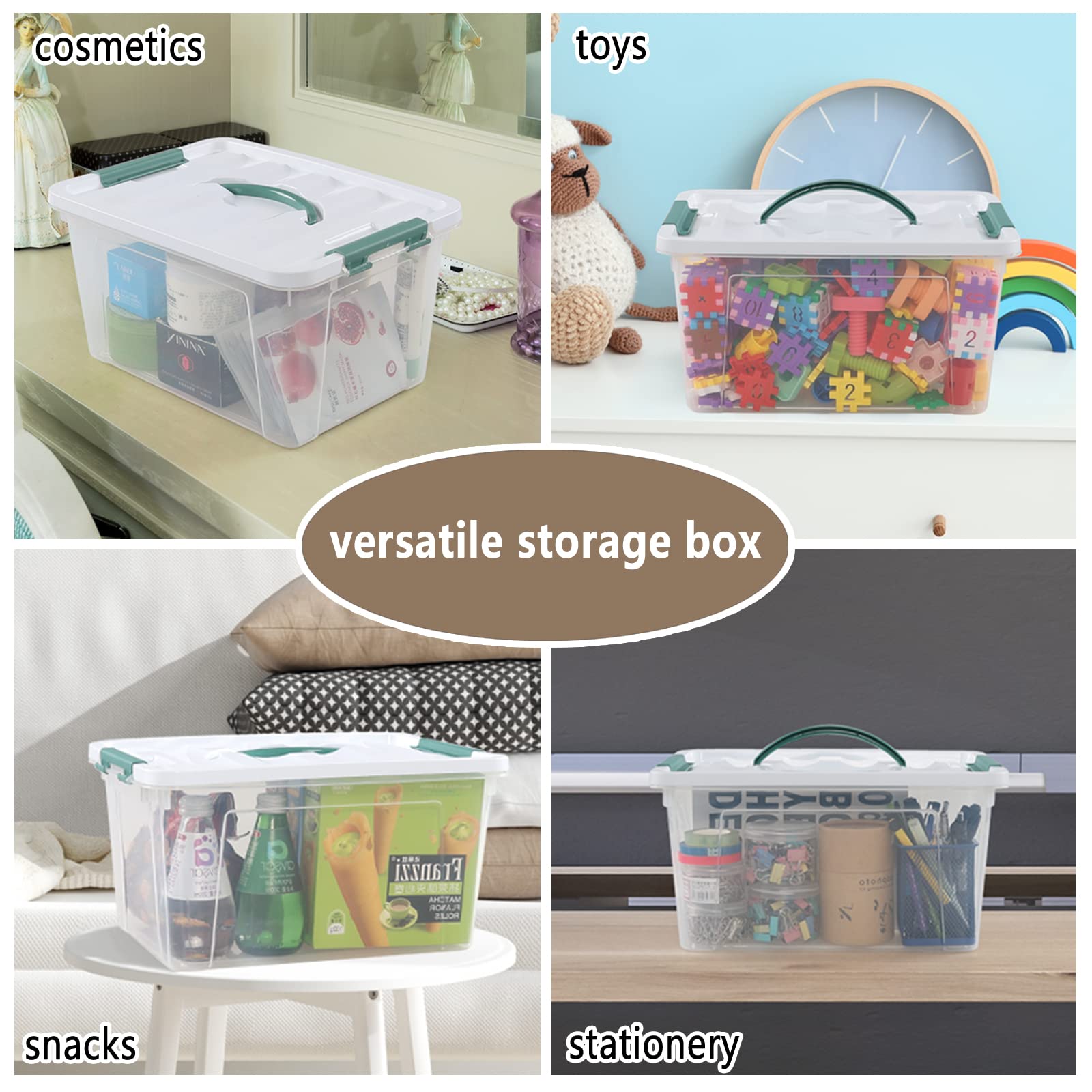 Amazon｜Pekky 14クォート プラスチック蓋ストレージビン 透明