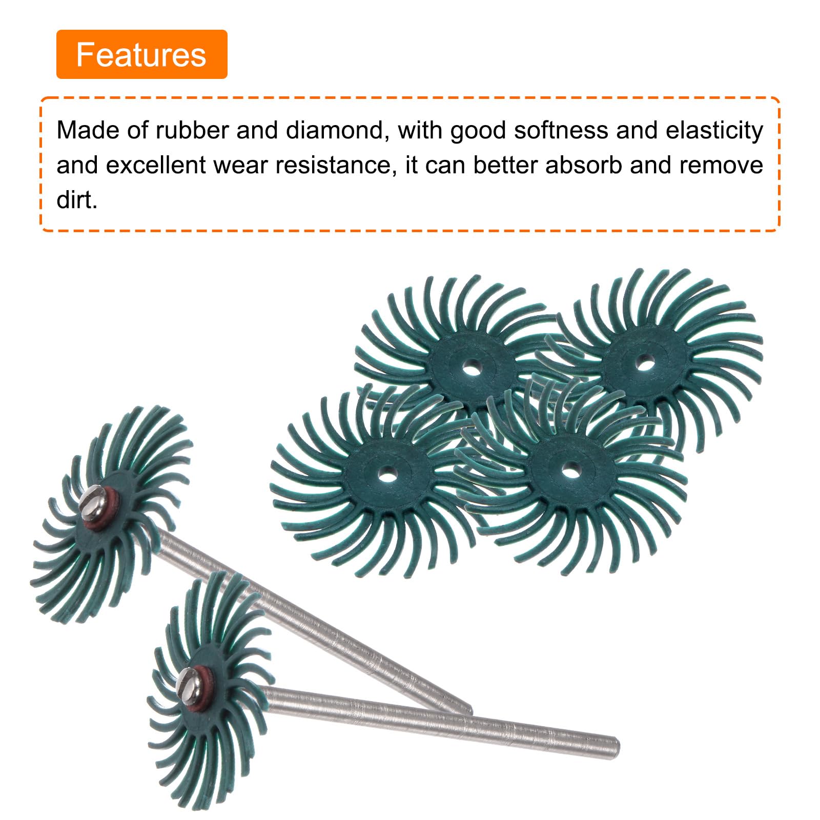 41-Piece 25mm Radial Bristle Disc Set - Abrasive Brush Kit For Rotary Tools