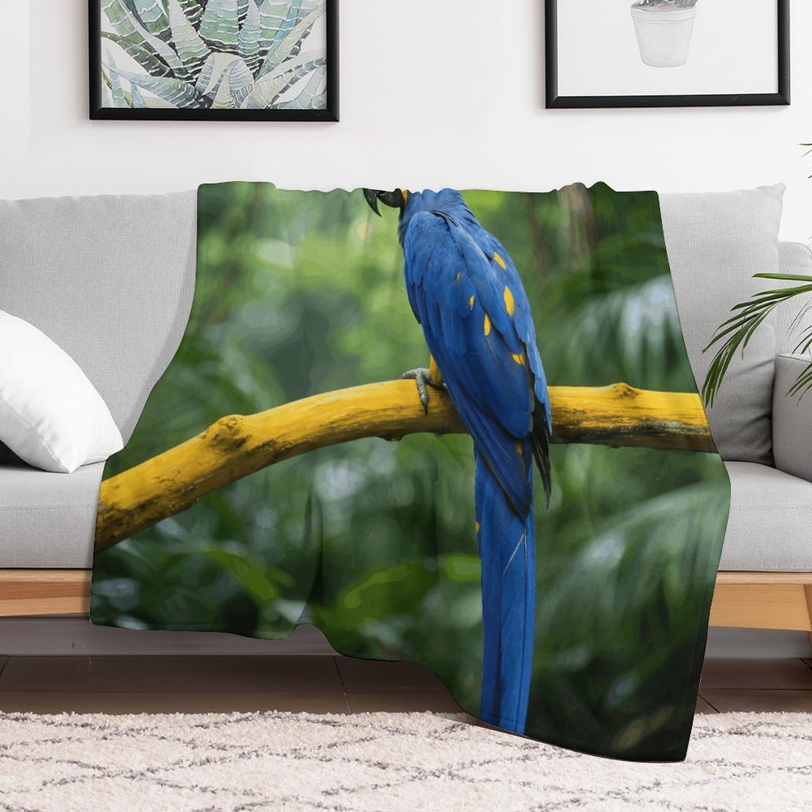 Custom Bird Blanket Lightweight Flannel Fleece Throw for Couch Sofa Bed Luxury Soft Cozy Plush Lap Bedtime Blanket for All Seasons Bedroom Home Decor Gifts 60x80