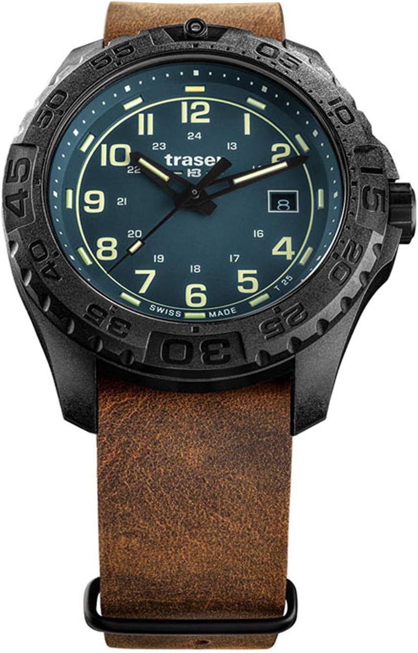 Men's Analogue Quartz Watch with Leather Strap 109040, Brown, Strap.
