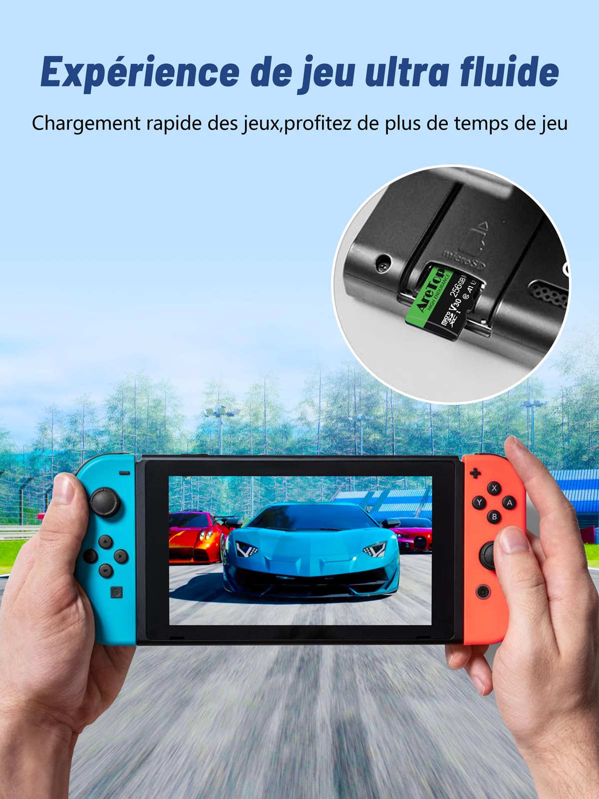 AreTop Carte Micro SD 64Go, Carte SD Lot de 1, SDXC, U3, V30, C10, A1,UHS-I, Carte Mémoire avec Adaptateur pour Tablette/Drone/Dash Cam/Camera/Phone/Nintendo-Switch/PC，Lecture maximale 90 Mo/s