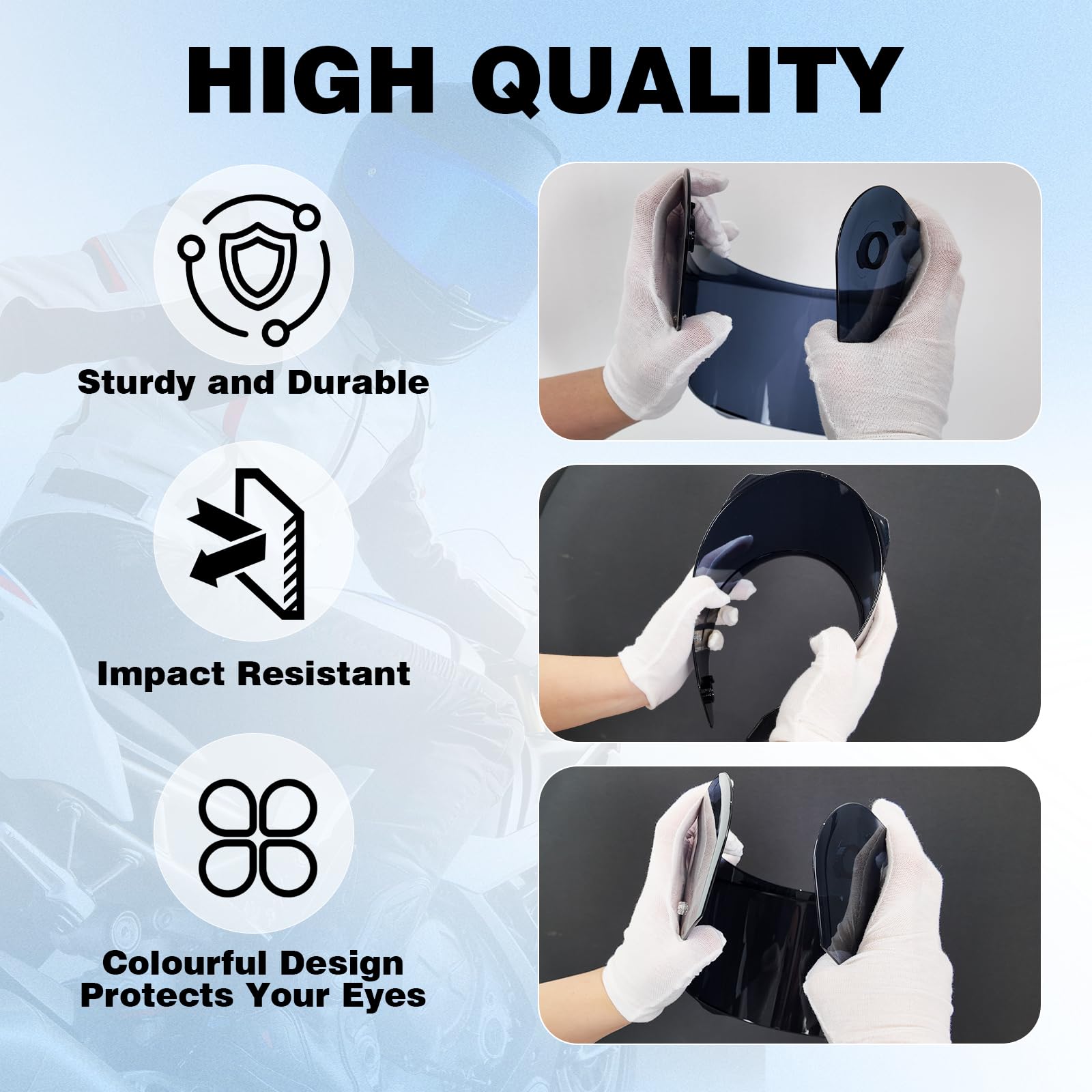 Visera Casco Moto para i90/Hj33/i91,Visera de Lente para Casco Protección contra Viento,Accesorios para Cascos de Moto (Negro)