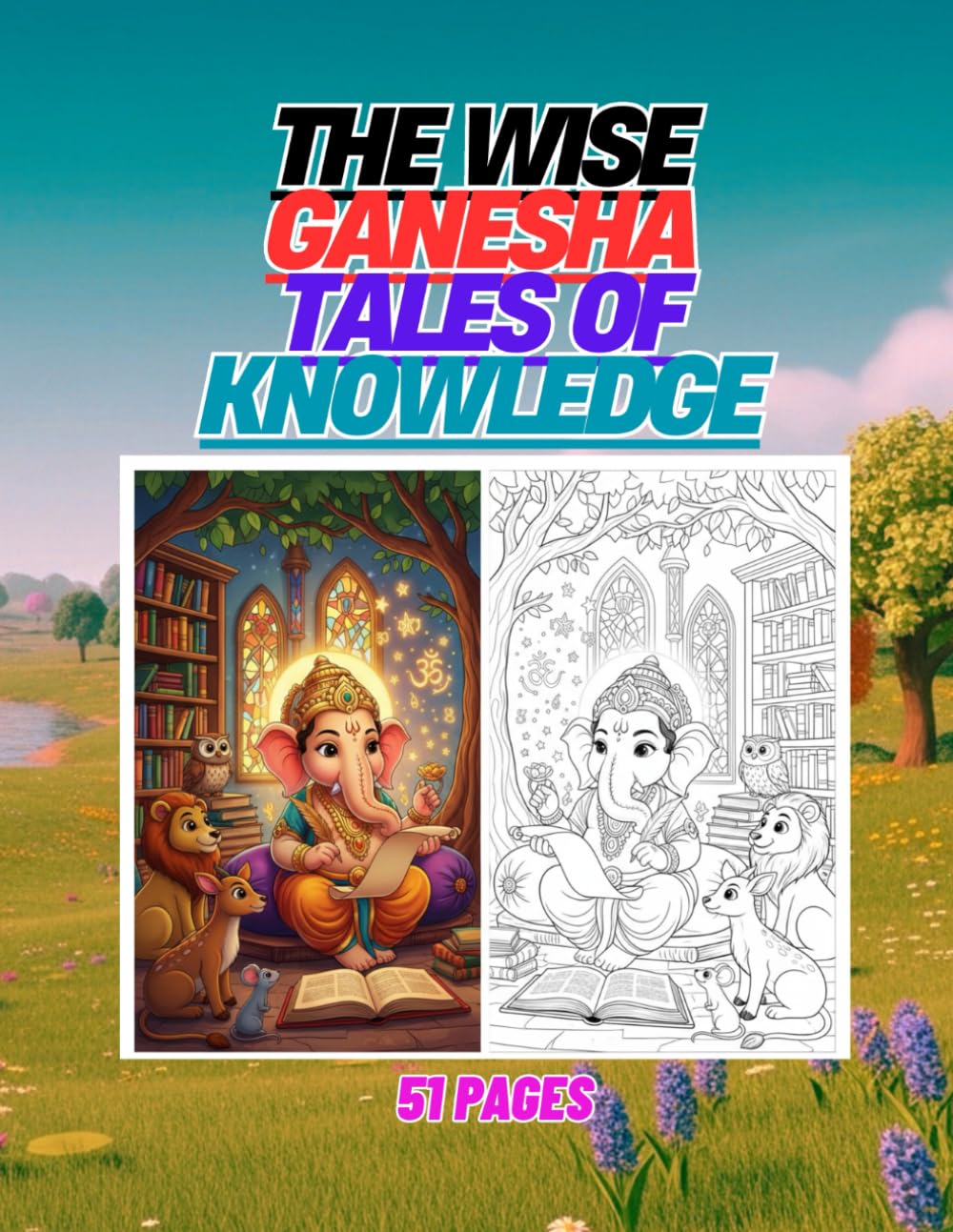 The Wise Ganesha Tales of Knowledge: 51 Educational and Inspiring Coloring Pages of Little Ganesha for Smart Kids (All Ganesha Coloring Book Series)