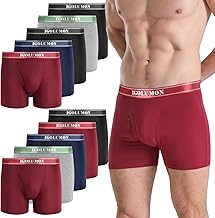 IGOLUMON Bamboo Men's Boxer Briefs Pack of 6 Breathable Bamboo Underwear Soft Sports Do Not Scratch the Skin