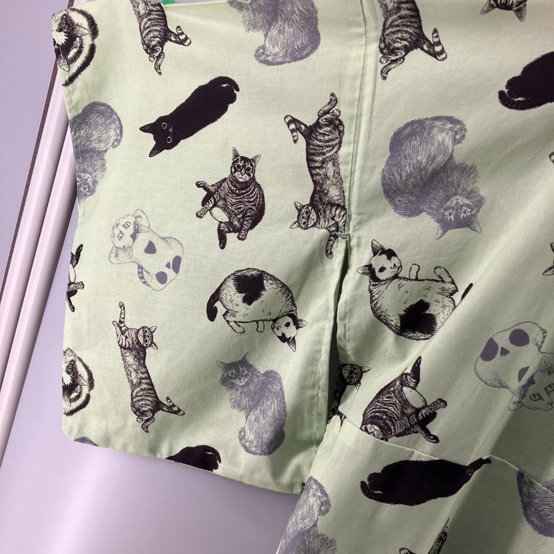 Amazon.co.jp: タグ付 マミタス ヒグチユウコ 浴衣 緑 猫 総柄