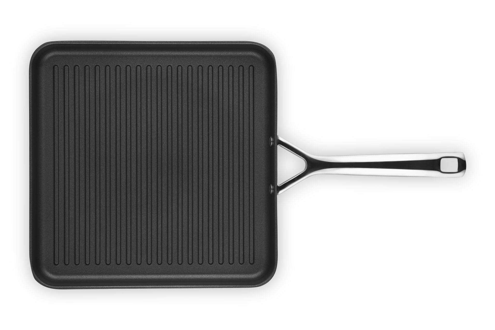 Le Creuset Aluminium-Antihaft Grillpfanne, 28 cm, Mit Rillen, Für alle Herdarten inkl. Induktion geeignet, Anthrazit/Silber, 52102280010201