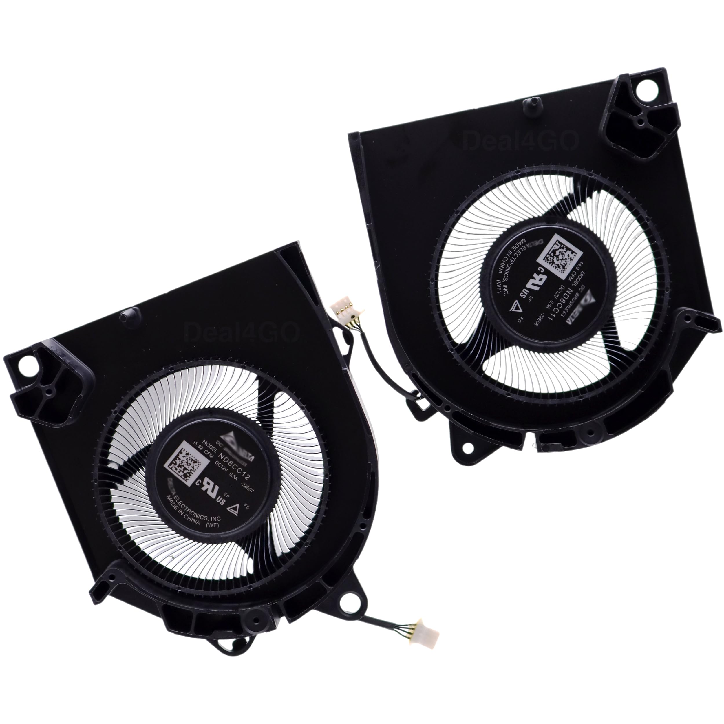 Deal4GO Kit ventola di raffreddamento grafica 12V CPU e GPU di ricambio per Dell G15 5530 G16 7630 2023 con RTX 4050 4060 4070