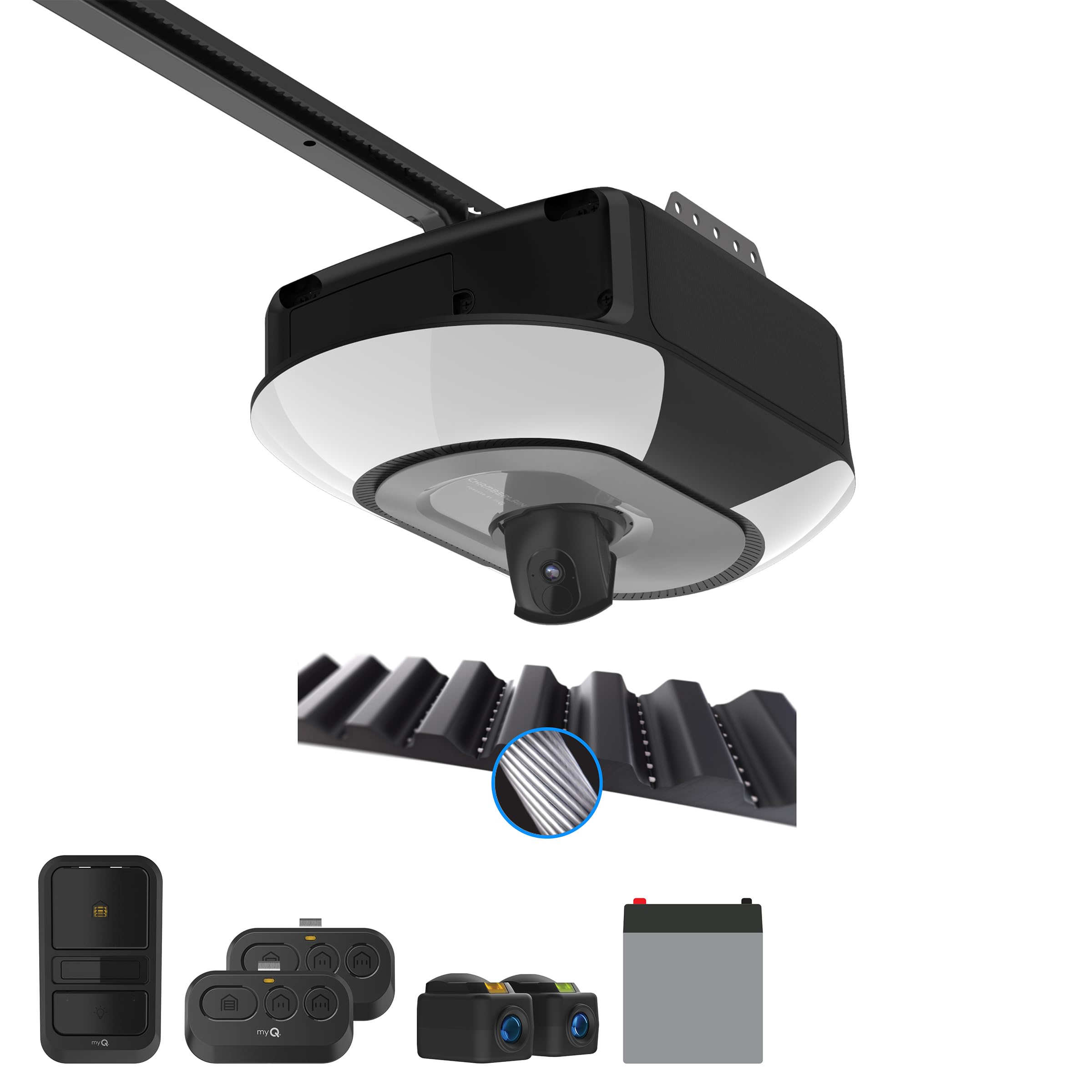 Chamberlain Belt Drive myQ Garage Door Opener, 1-1/4HP, Adjustable Camera