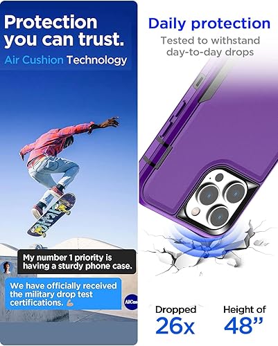 Miniatura 4 de AICase Funda magnética para iPhone 14 Pro, soporte magnético para automóvil, resistente de 2 capas, resistente a los bolsillos, protección de grado