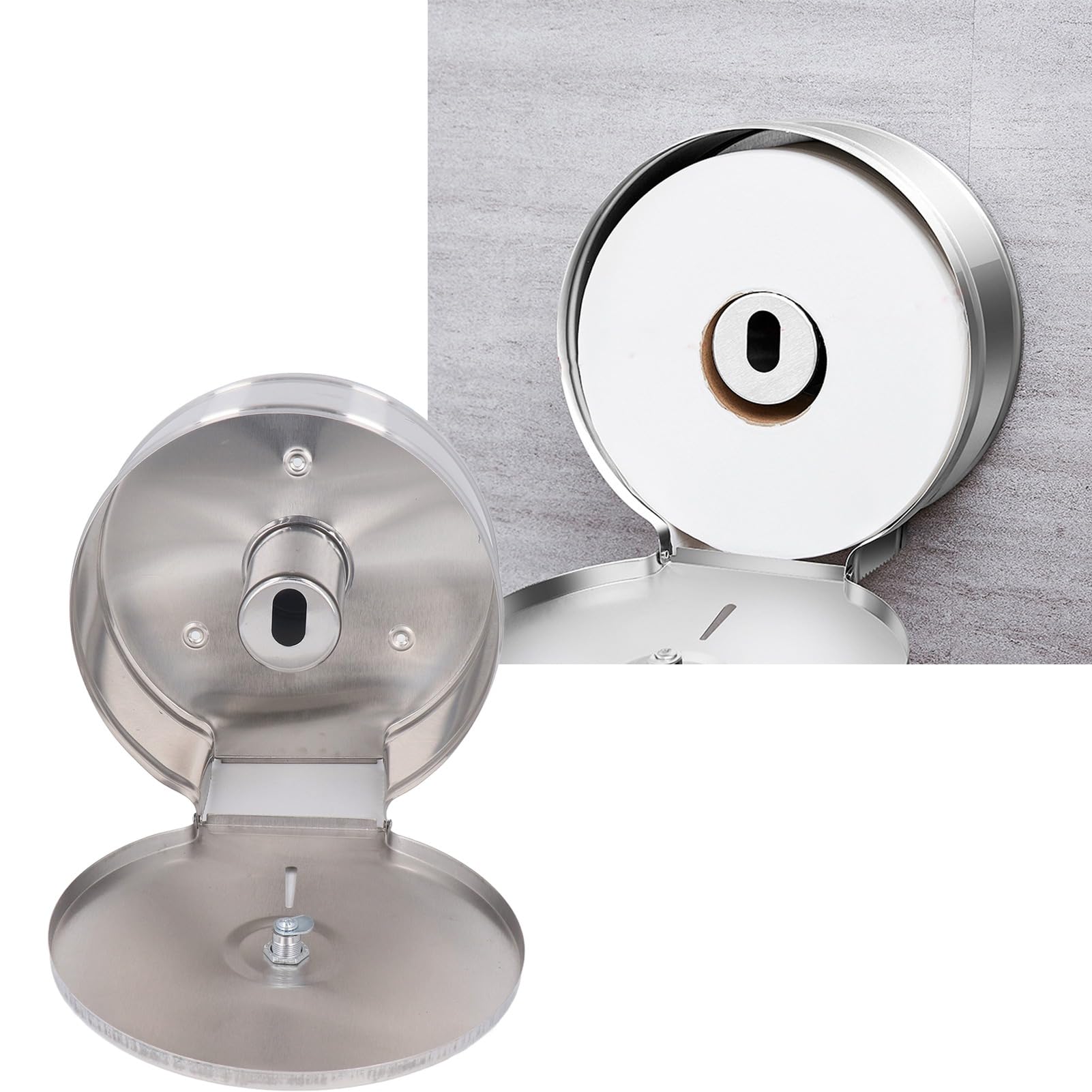 Porte-Rouleau de Papier Toilette Commercial avec 2 Clés, Distributeur de Papier Toilette Mural de Grande capacité pour Toilettes et Salle de Bains