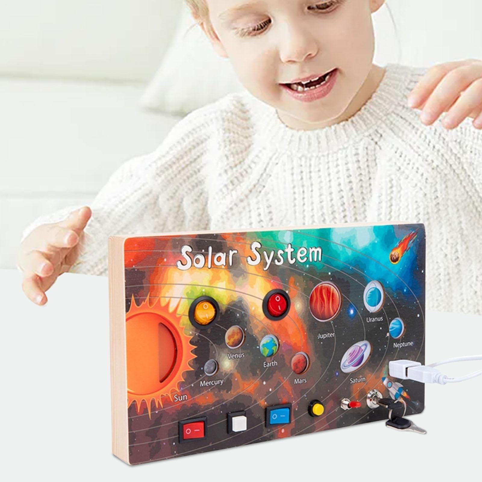 Pannello Sensoriale di attività per Bambini Giocattolo Educativo | Colorato Fidget Educativo per Bambini Piccoli Casa Viaggio Scuola Asilo Maschi Femmine Compleanni Natal