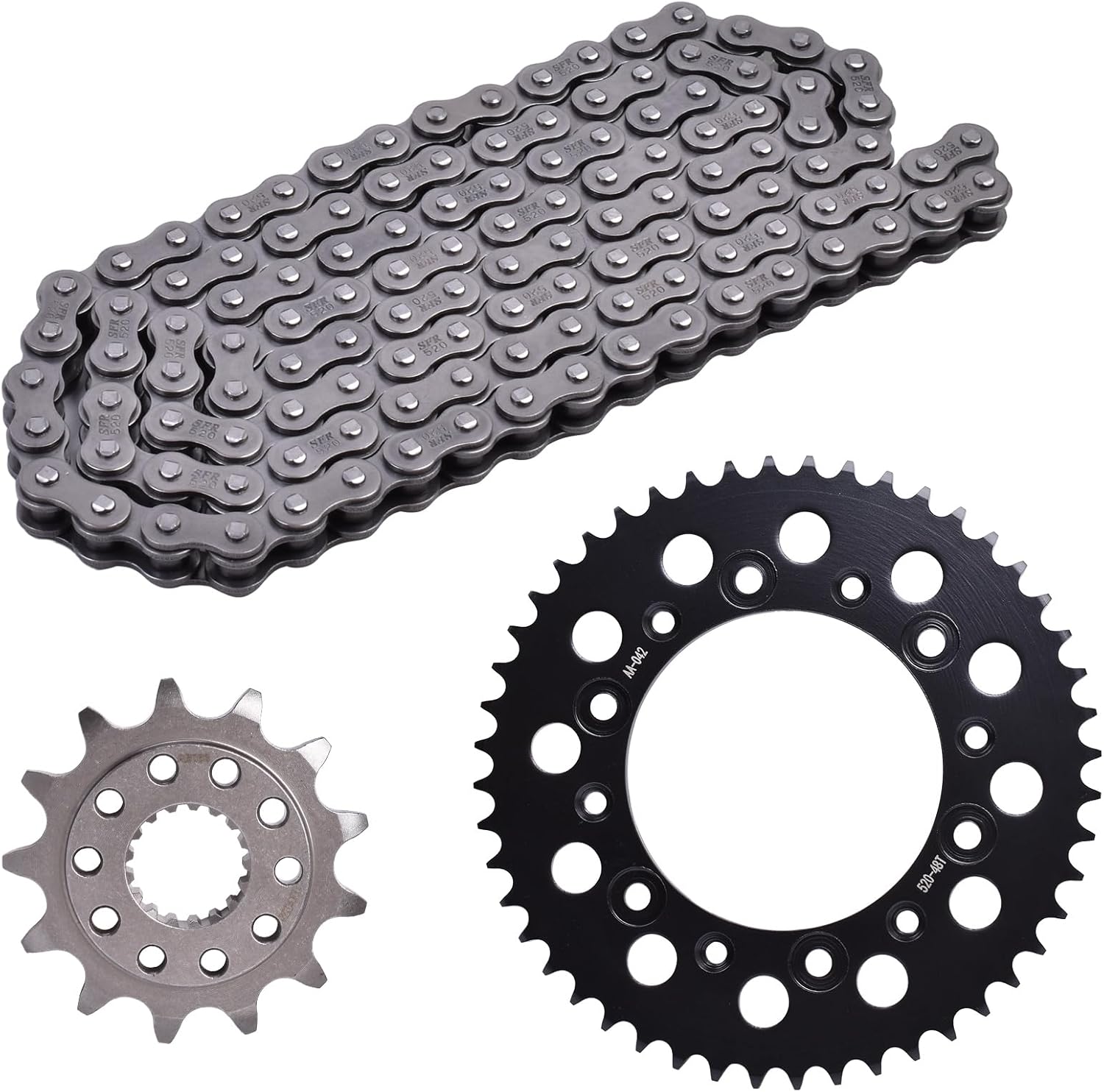 Chain and Sprocket Kit 520 Chain 116Links Front 13T Rear 48T Carburizing Steel Fit for Honda CRF450R 2004-2018 2020 CRF450RX 2017-2021