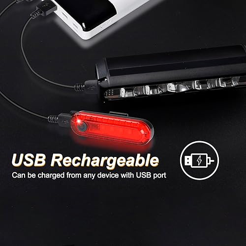 Miniatura 3 de Luces de bicicleta ultra brillantes delanteras y traseras, potente juego de luces de bicicleta recargables por USB, faros delanteros y traseros de