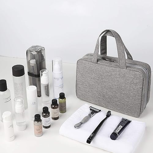 Miniatura 4 de Vtrem Neceser grande para hombres y mujeres con gancho para colgar, bolsa de cosméticos portátil impermeable para maquillaje, 4 secciones, bolsa