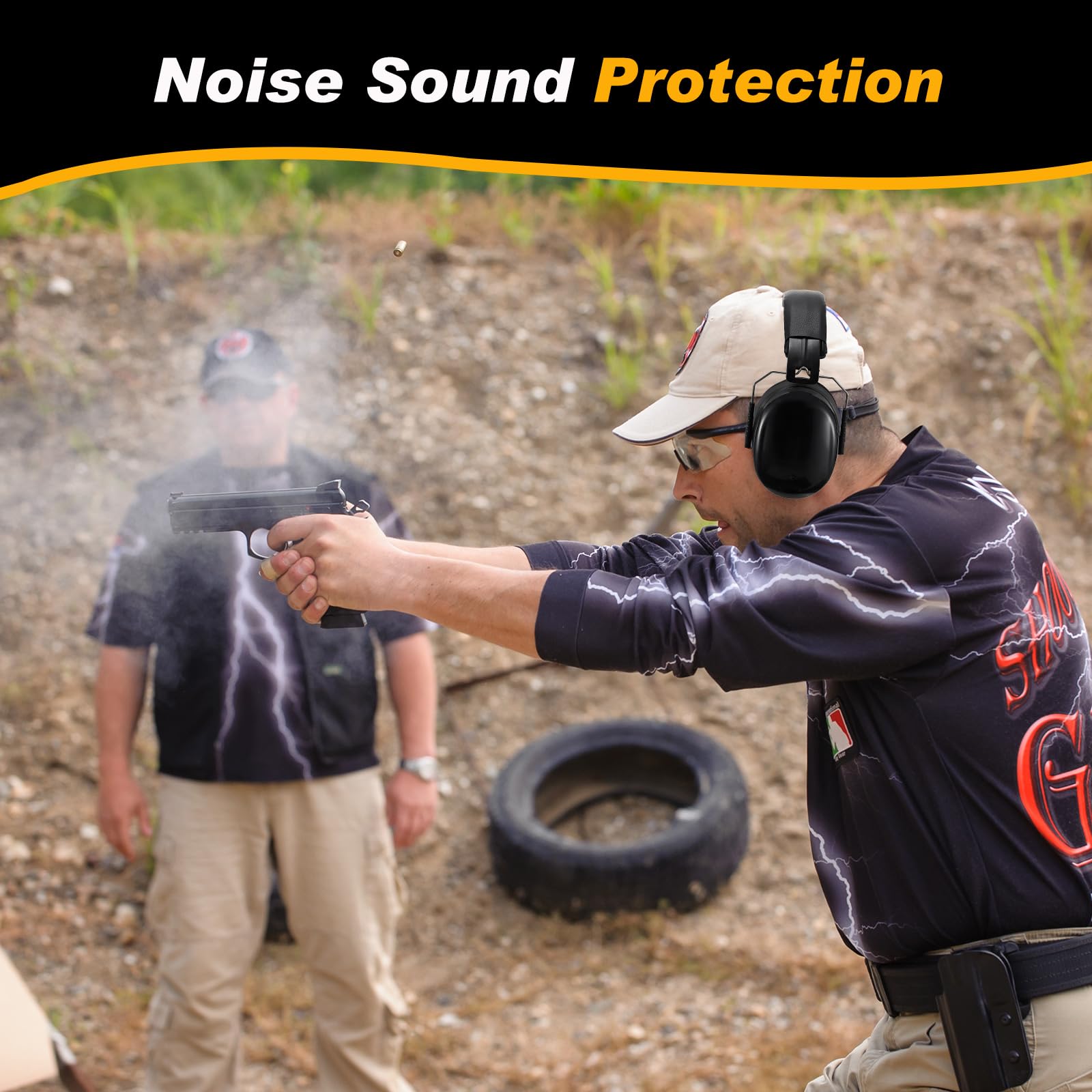 TrelaCo Juego de 18 protectores auditivos para campo de tiro que incluye protección auditiva para campo de tiro, orejeras reductoras, auriculares Nrr 36 db, gafas de seguridad para pistola, tapones