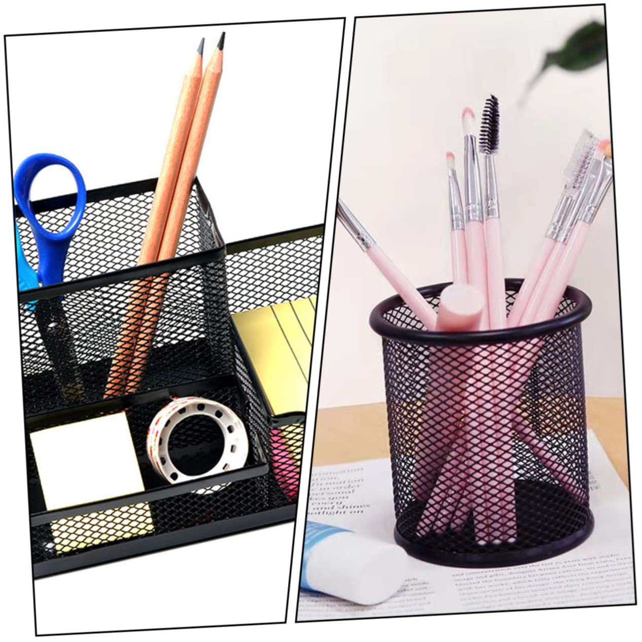 PLAFOPE Set Di Contenitori Per Ufficio in Ferro Battuto 4 Pezzi Organizer Da Scrivania Organizer Per Penne E Portaoggetti Da Scrivania