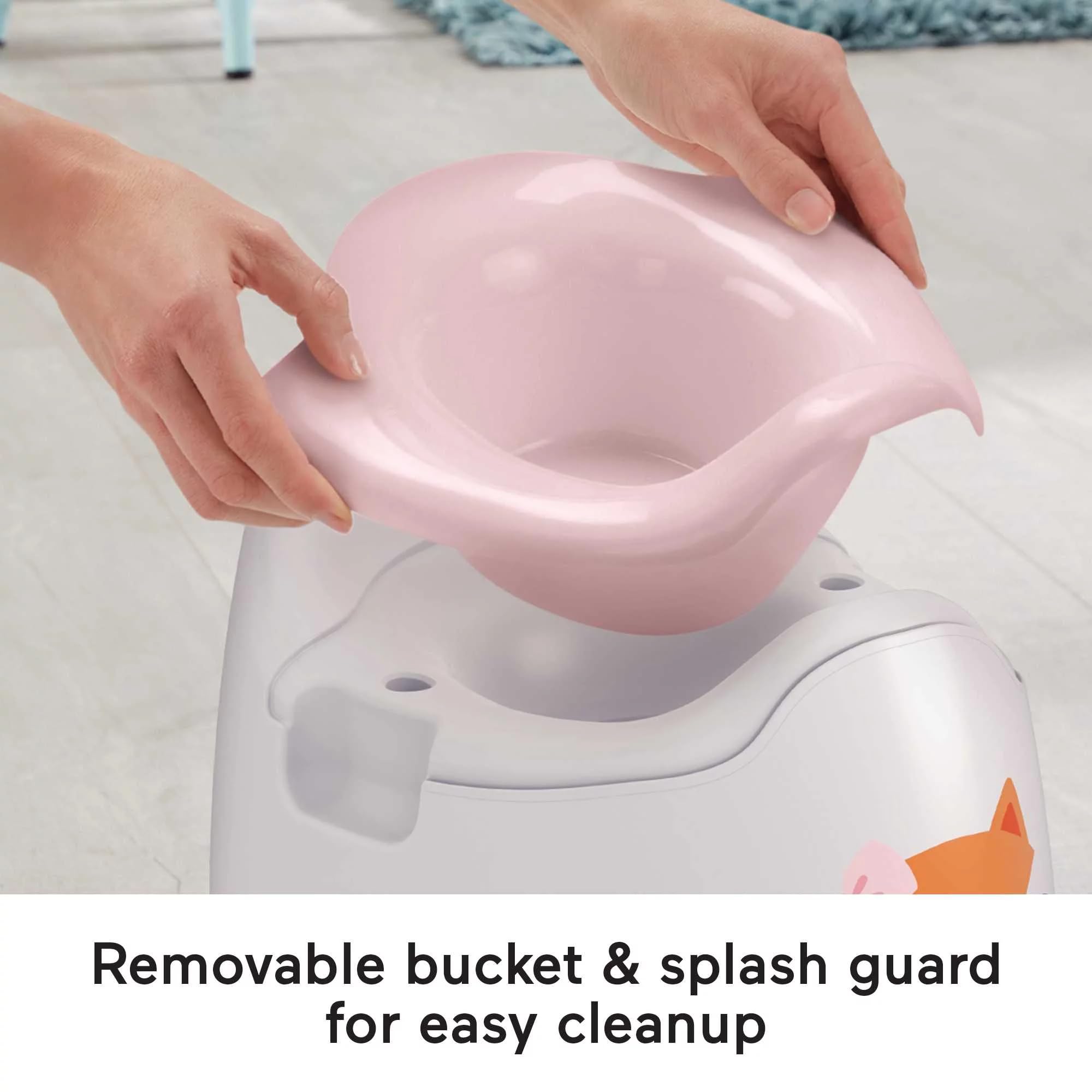 Fisher-Price Friendly Fox Töpfchen Kleinkind Toilettentraining Stuhl mit abnehmbarer Schale, 2 Stück