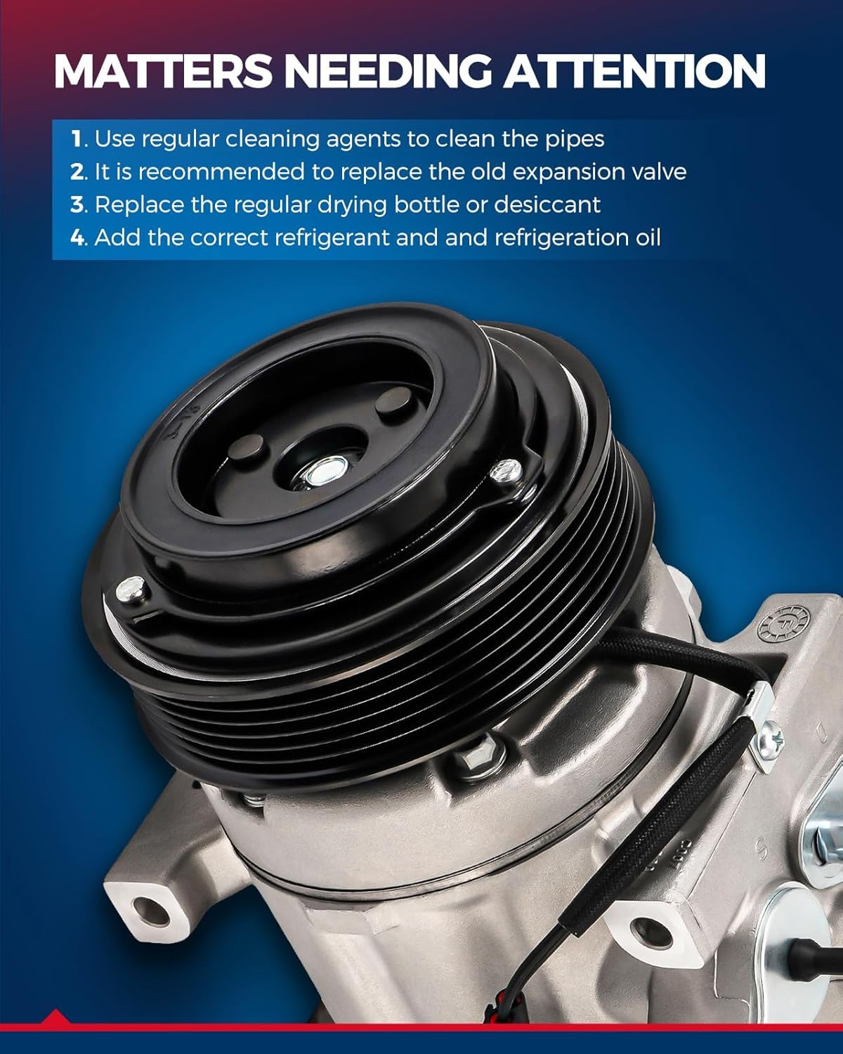 KAX 648388 Air Conditioning AC Compressor for Dodge Charger 2014-2023 3.6L,Challenger 2015-2023 3.6L, Chrysler 300 2014-2023 3.6Liter