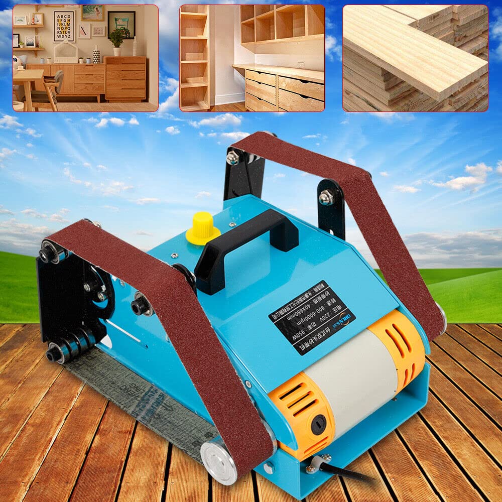 Levigatrice a nastro da tavolo, a doppio nastro, 950 W, levigatrice a nastro, levigatrice elettrica, levigatrice a nastro, levigatrice a nastro, levigatrice a nastro, 220 V, doppio asse, 6000 RPM