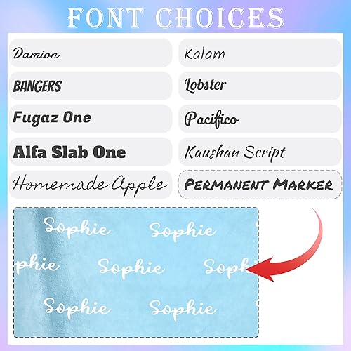 Miniatura 3 de Manta personalizada con nombre para niños y adultos, manta personalizada con nombre personalizado para niños, niñas y niños, regalos de cumpleaños