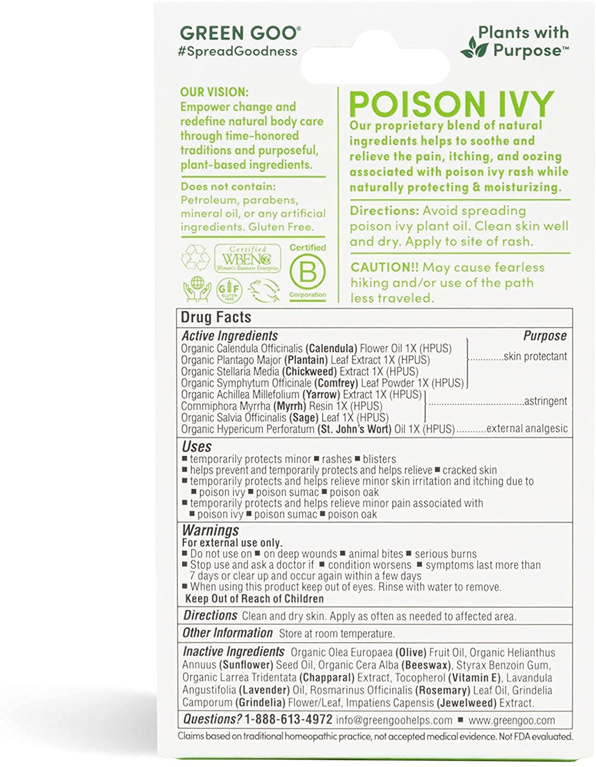 Buy Green Poison Ivy Treatment & Relief salve, Natural Poison Ivy Cream For Soothing Irritation