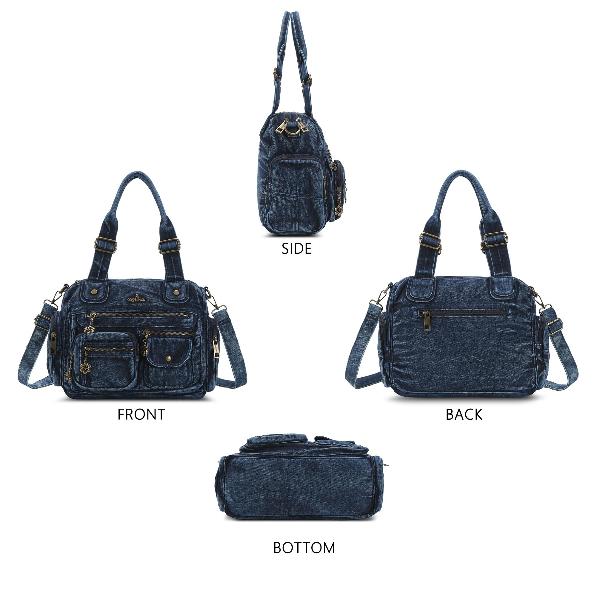Angel Kiss Grande borsa da donna multi tasca Hobo borsa da donna tote borsa a tracolla in pelle morbida