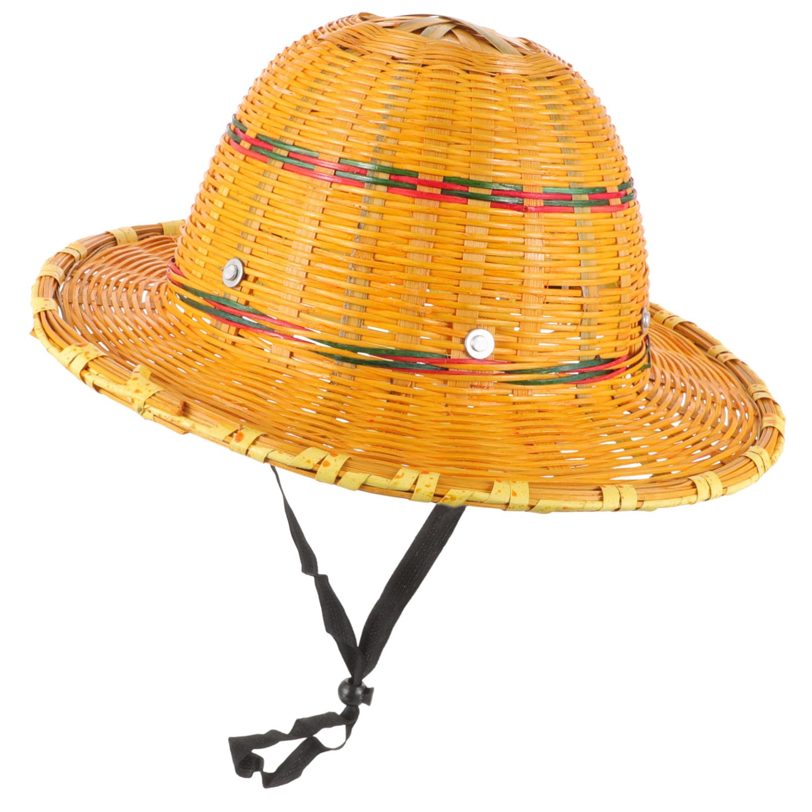 Hohopeti Sicherheitshelm aus Bambusflechterei mit UV Schutz Leichter und Sicherer Schutzhelm für Sommer Baustellen Einfach Verstellbar und Atmungsaktiv