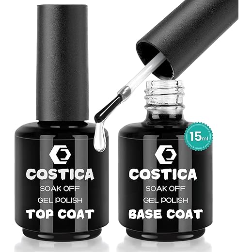 COSTICA No Wipe Gel Top & Base Coat Set 15ml