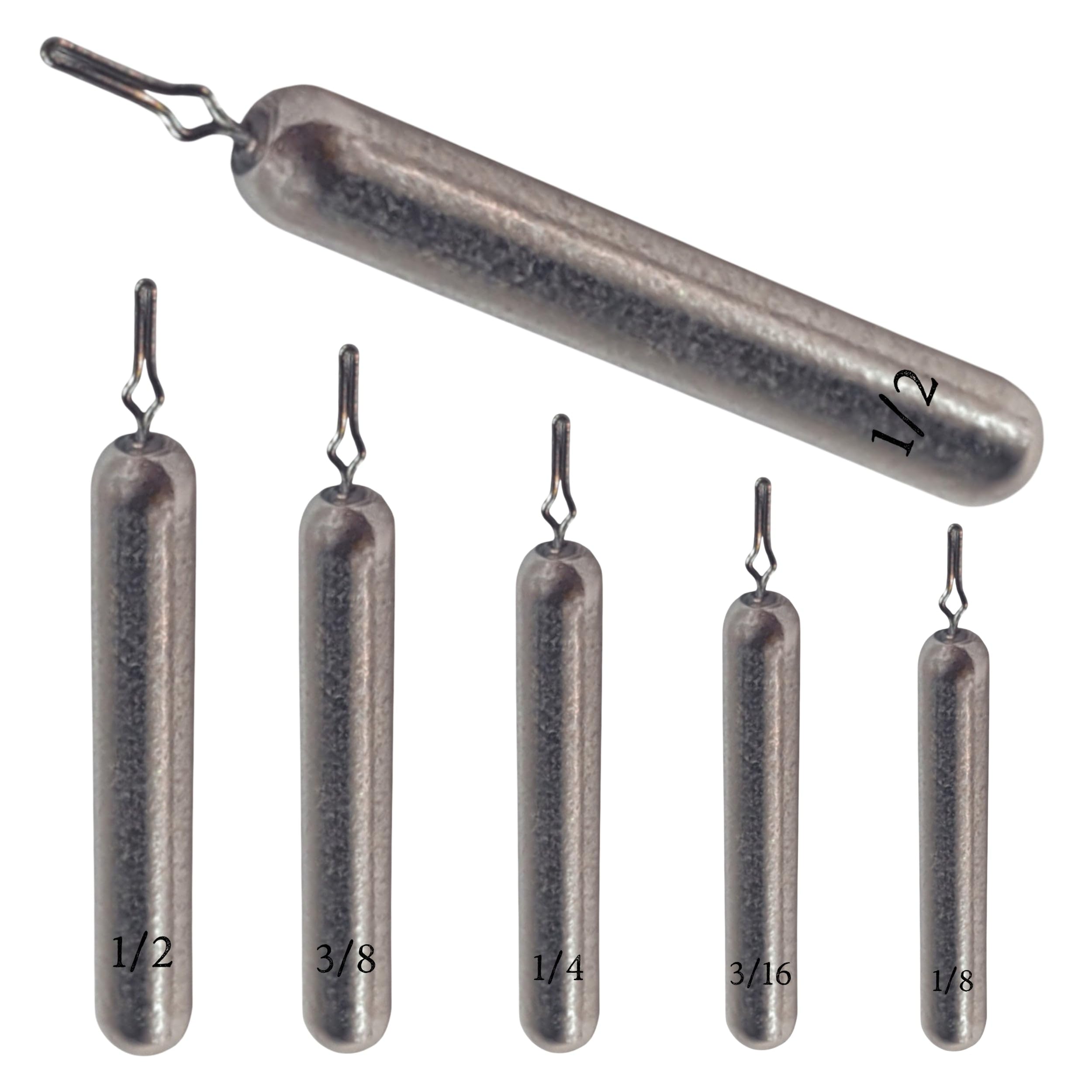 Reaction Tackle Tungsten Drop Shot Weights- Fishing Sinkers for Bass Fishing Dropshot Rig - Skinny Tungsten Dropshot Weight Size Stamped on All