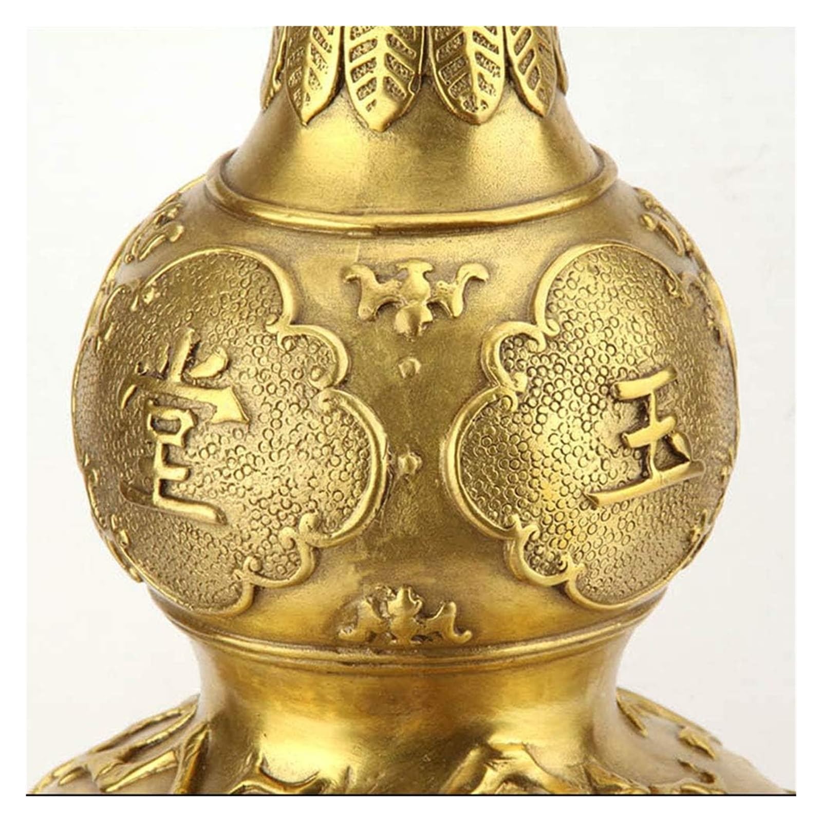 RLKHXBS Tabletop Feng Shui Gold Brass Dekoracja szczęścia, Wu Lou/Hu Lu/Gourd Wealth Peaceful Copper Statue, Chinese Charm of Prosperity Decoration Figure, mosiądz, mosiądz