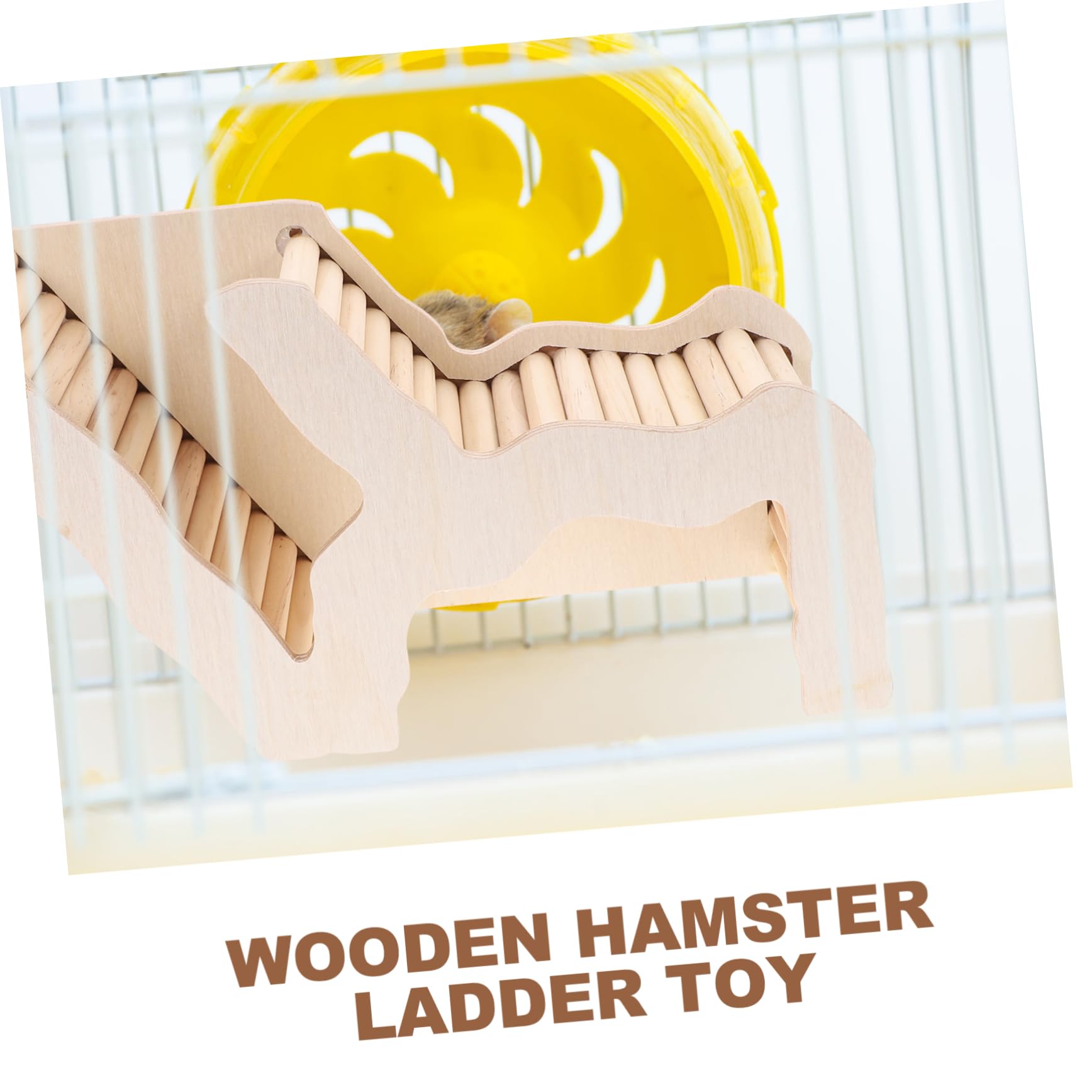 Abaodam Hamster Holzversteck mit Leiter aus Khaki Holz Geruchsneutral und Sicher für Kleintiere zum Schlafen und Selbstgemacht Dekoration im Käfig
