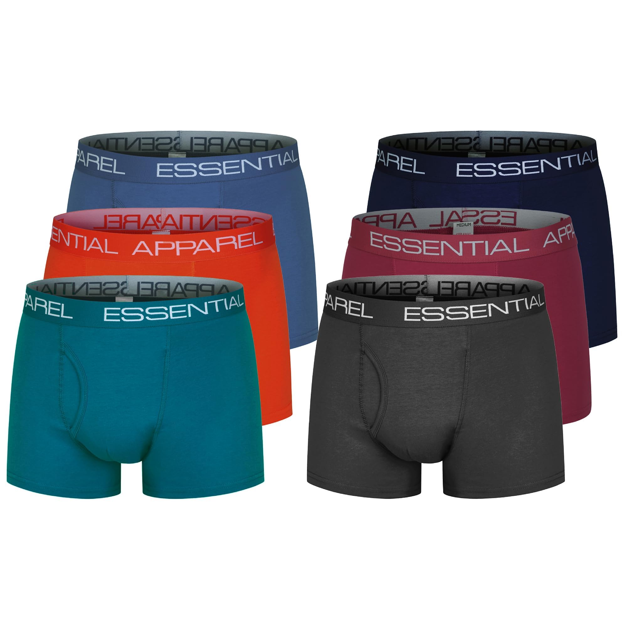 The Essentials Wardrobe Men's Mids Tew 6 Pack Boxer - 3X Large