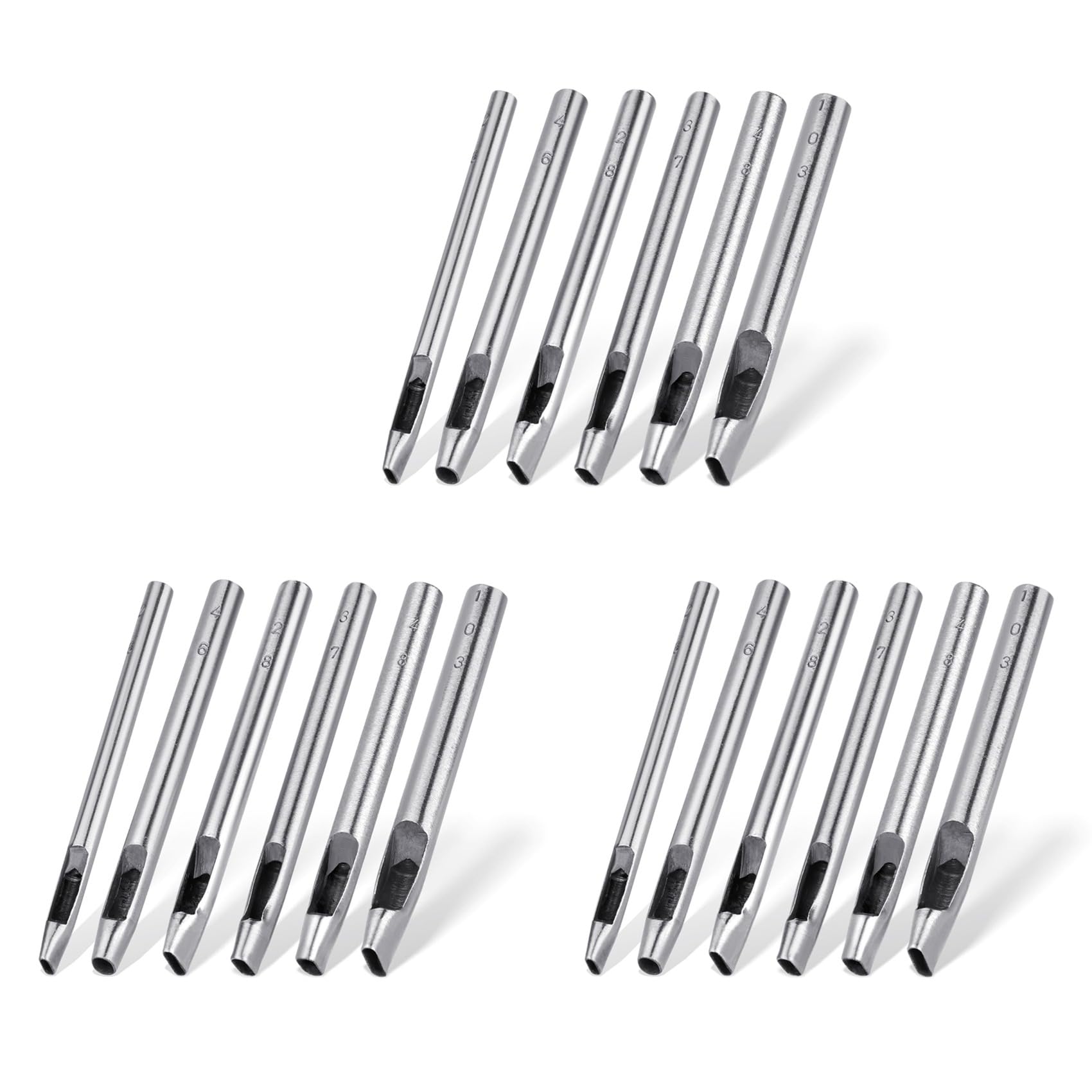 Ctrlzs 18X 6 Sizes Oval Hole Punch For Leather 6Mm-10Mm Hollow Leather Crafting Hand Punching Tool Kit For Leather Crafting