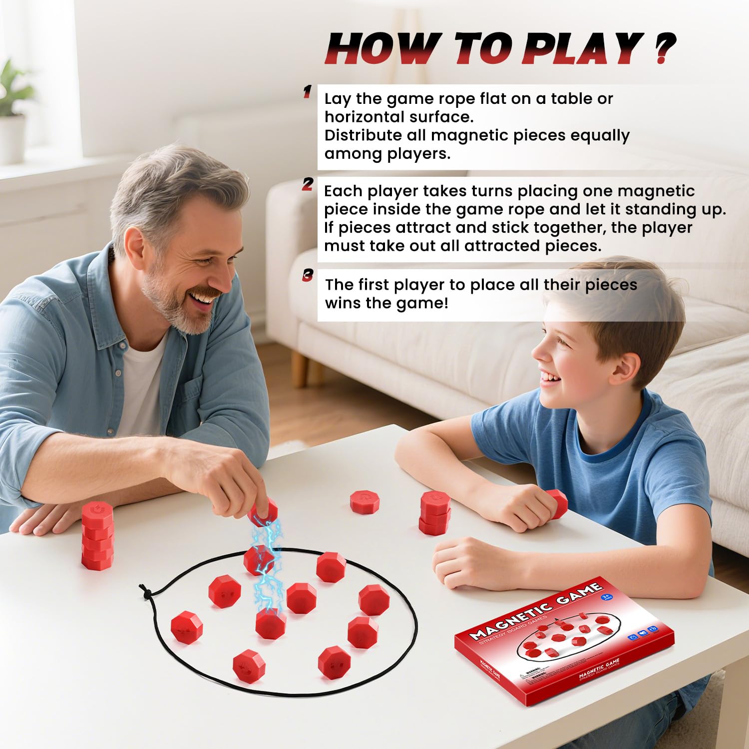 Juego magnético, juego familiar magnético, juegos de mesa de estrategia, regalos para niños y adultos 2