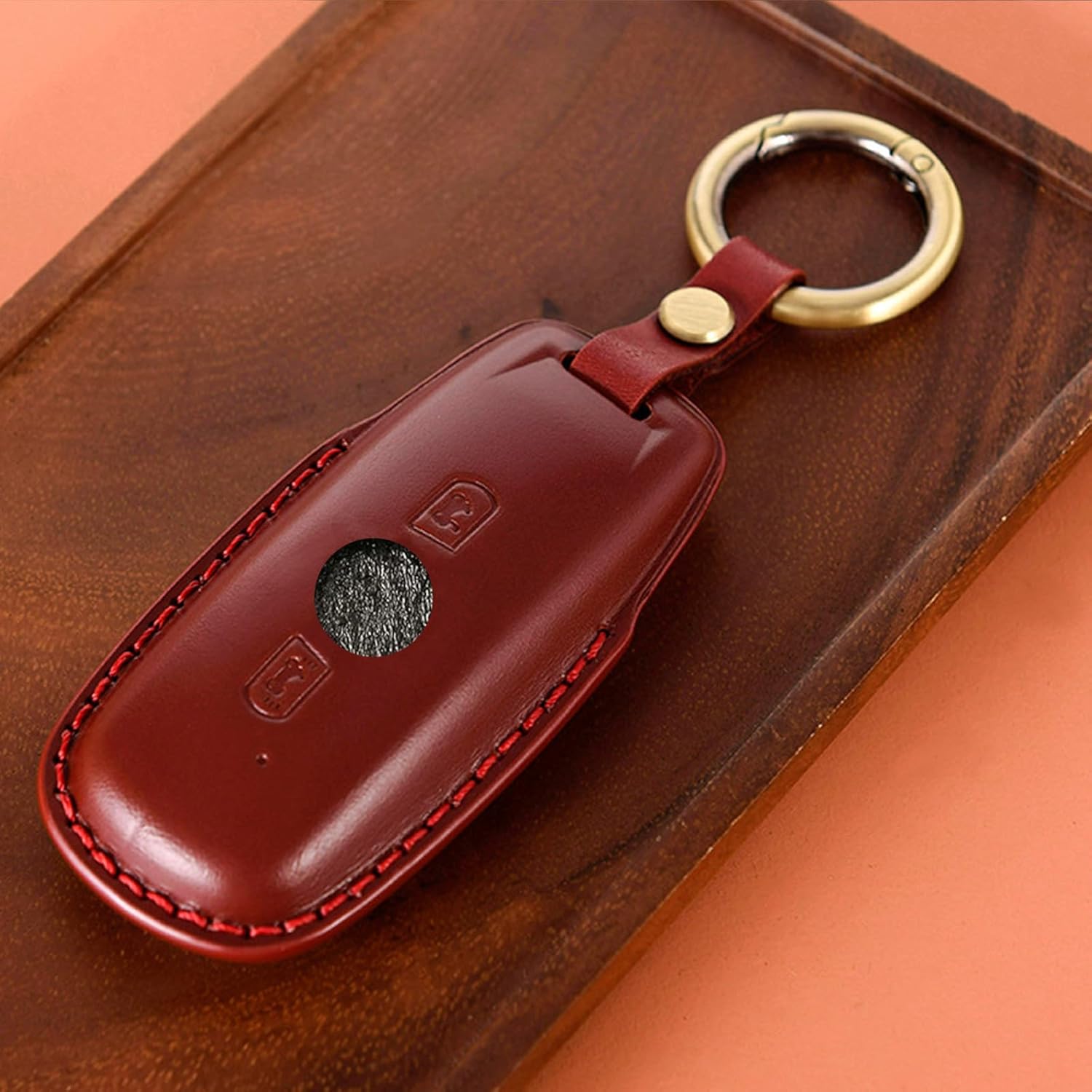 Motorcycle Keychains Leather Case Fob Cover Key ring for Goldwing GL1800 2018-2020