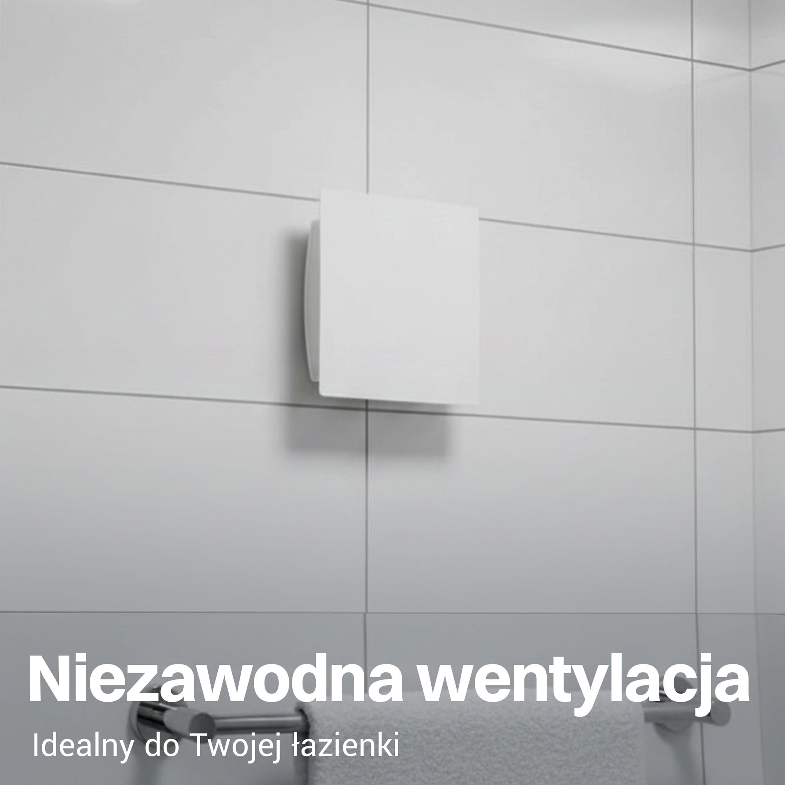 Intratec PUROVENT PRO Wentylator łazienkowy z czujnikiem wilgoci – Wentylator IPX4 100mm 98m³/h 37dB 230V do łazienki, do łatwego montażu na ścianie i suficie – 160 x 98 x 98mm