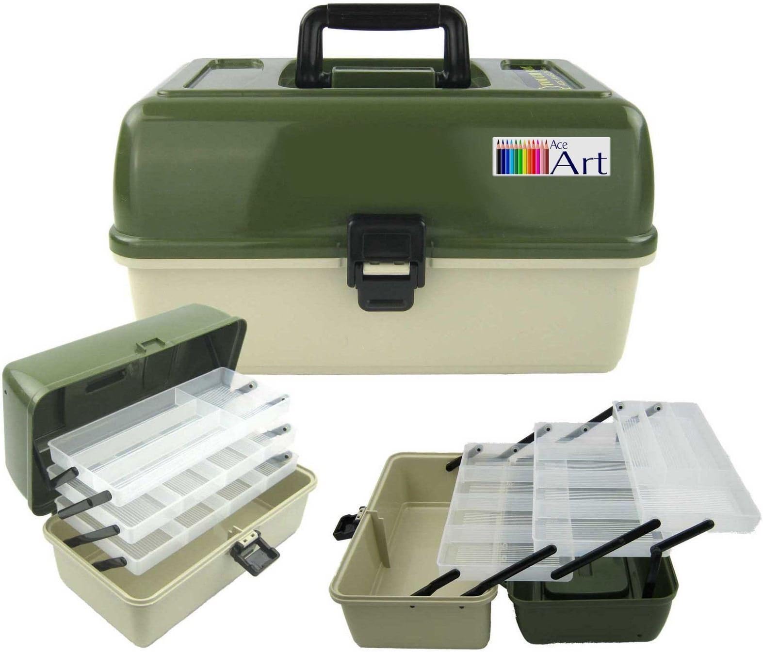 3 Tray Cantilever Artists Craft Box. Storage for Art Materials, Media, Paints, Sewing, Knitting, Macrame, Embroidery etc.
