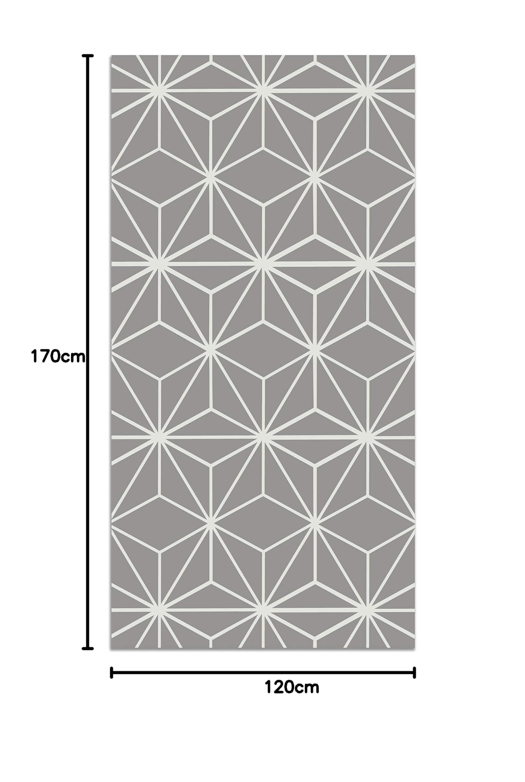 Panorama Tapis du Sol Vinyle du Sol Cuisine Salon - Différentes Tailles - (Lignes d'Étoiles Grises 120x170 cm)