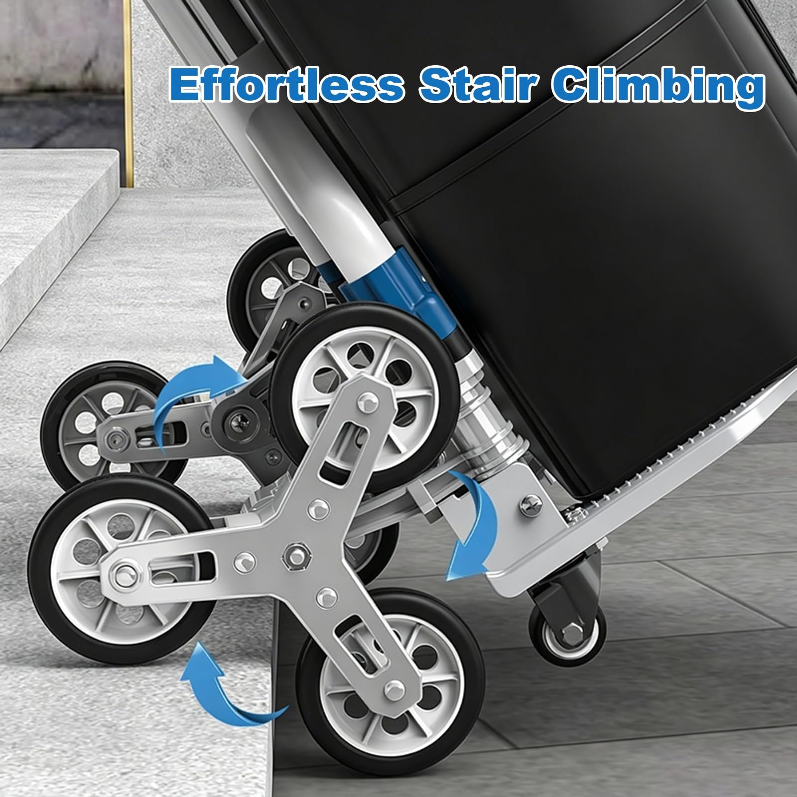 Silent-Wheel-Treppensteiger-Sackkarre – Treppensteiger aus Aluminiumlegierung, Ausgestattet mit Einem Teleskopgriff und Gummirädern; Geeignet for den Materialtransport(X-Small)