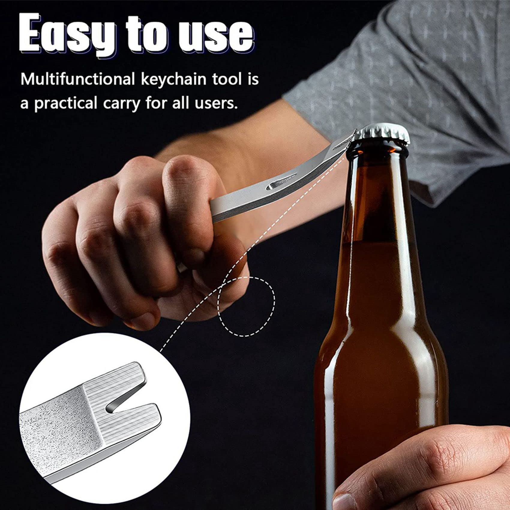 Htuygyjaw 16 Pieces Mini Pry Bar Stainless Steel Flat Bar Multifunction Small Pry Bar Mini Crowbar Survival Opener Tool Set - Image 4