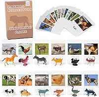 Vista 1 de MEROCO Tarjetas de emparejamiento de animales Montessori en miniatura con aves de corral y tarjetas a juego - Juguetes educativos Montessori