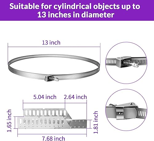 Miniatura 2 de Soporte universal de montaje en pared para tanque de expansión de calentador de agua, tanque de 5 galones o soportes de poste de 13 pulgadas de