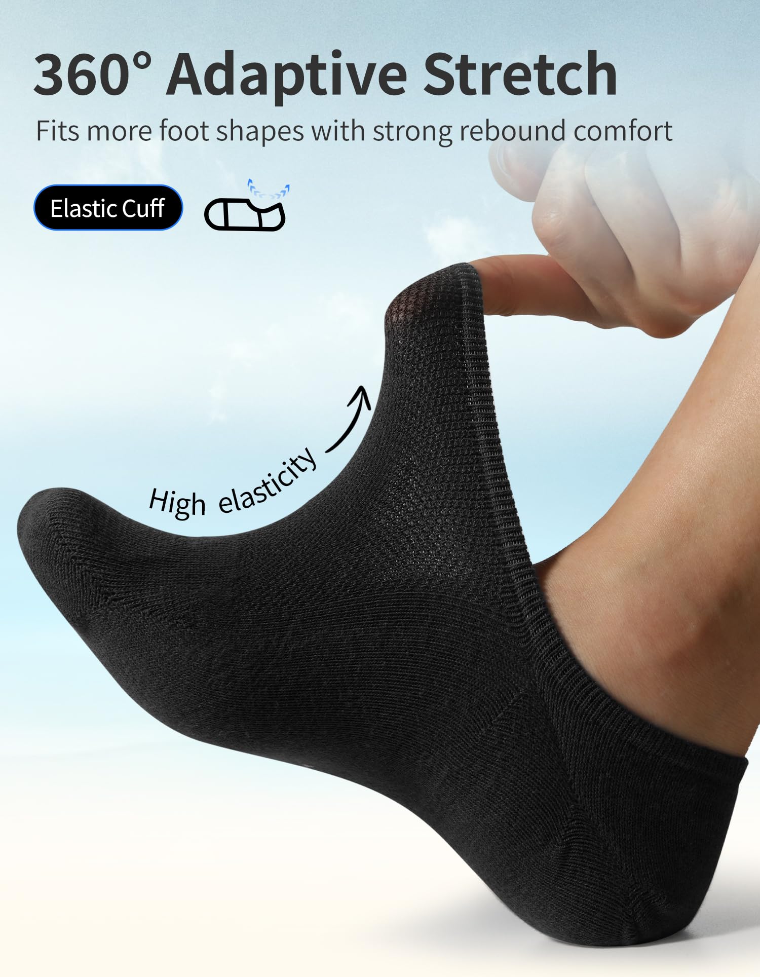 CLOSEMATE 6 Pares Calcetines Invisibles Hombre Bajos de Algodon Transpirables Cortos Verano Antideslizantes Silicona Hombres y Mujeres