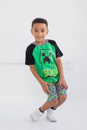 Minecraft Boys' 2-Piece T-Shirt and Shorts Set Little Kid to Big Kid