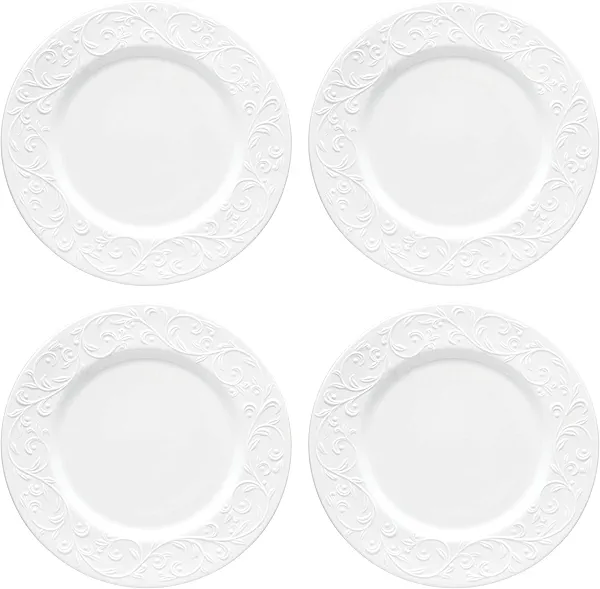 Lenox 891292 Opal Innocence Carved 4-Piece Dinner Plate Set