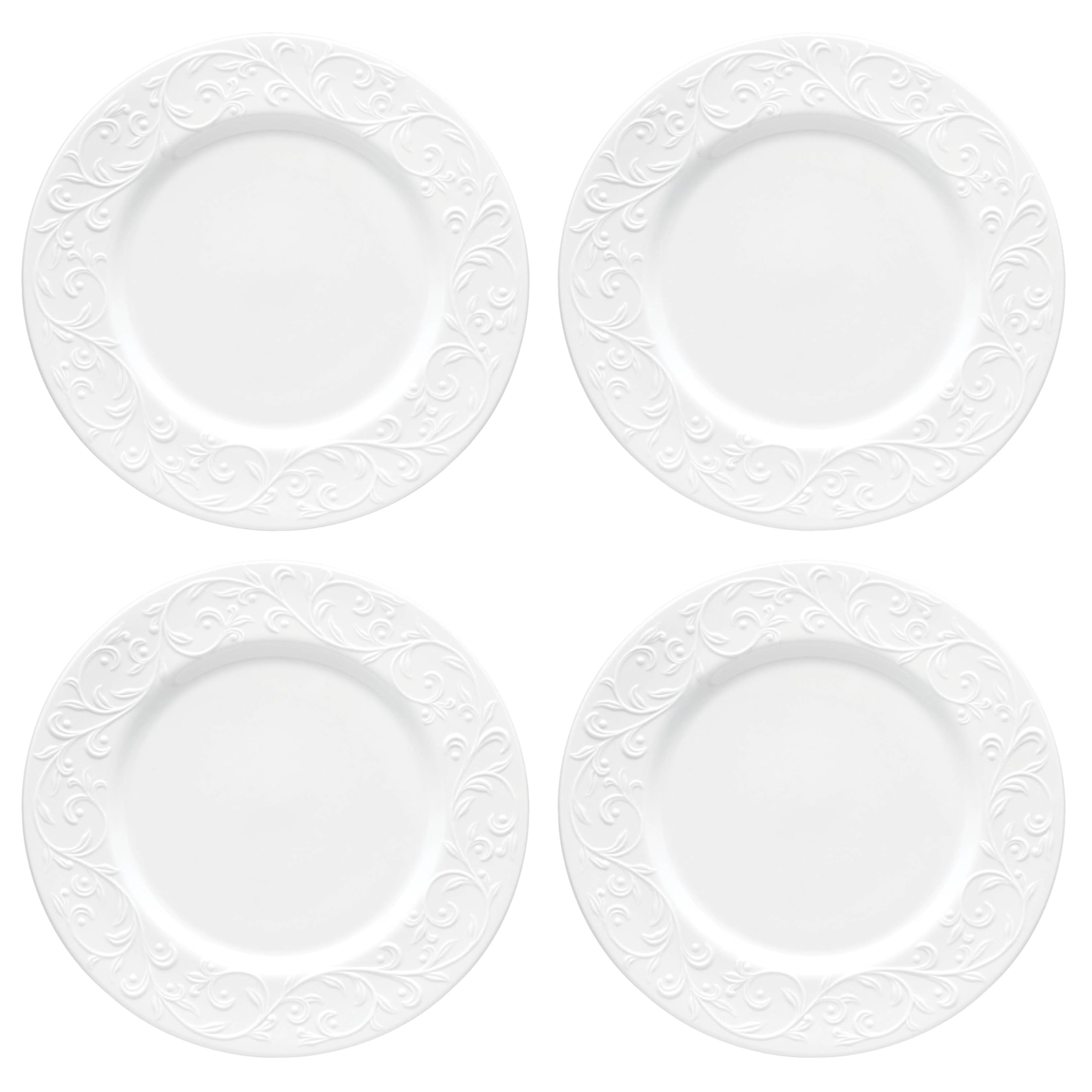 Lenox 891292 Opal Innocence Carved 4-Piece Dinner Plate Set