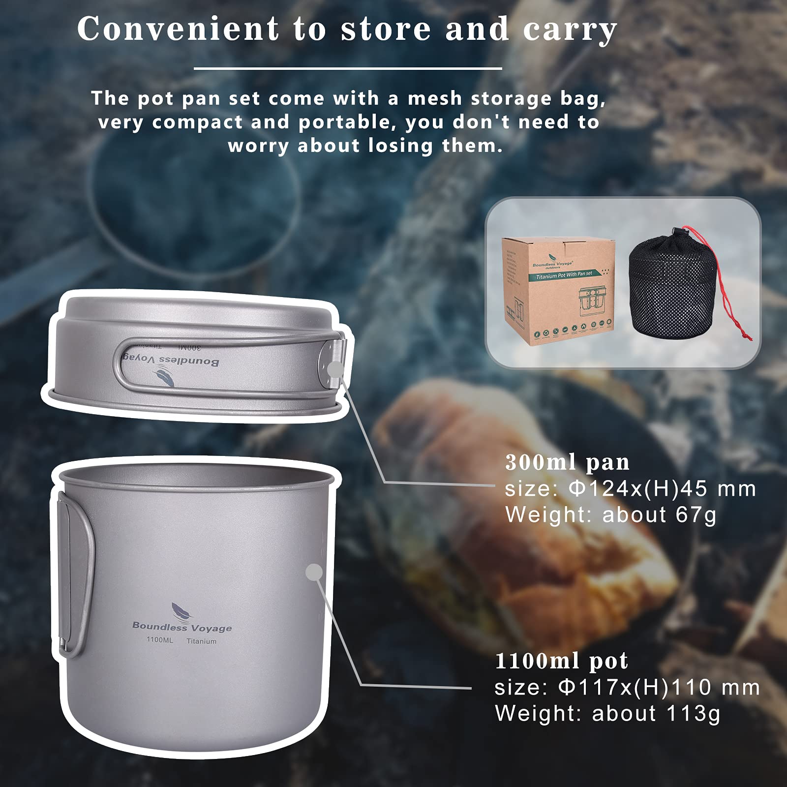 Boundless Voyage Titanium Frying Pan With Lid Fold... - Grandado