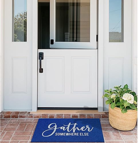 Miniatura 2 de AAZZKANG Felpudo grande para entrada al aire libre con parte trasera de goma antideslizante, 36 x 24 pulgadas, fácil de limpiar, tapetes interiores